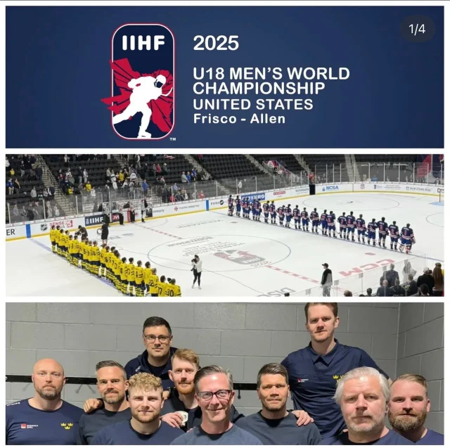 Timmy Lönnberg åter på plats efter äventyr i Dallas men svenska hockeyförbundet, U18. 🇸🇪🥅🥈