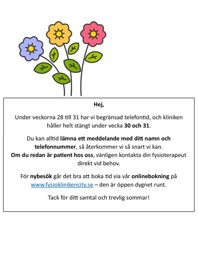 • Sommarinformation •